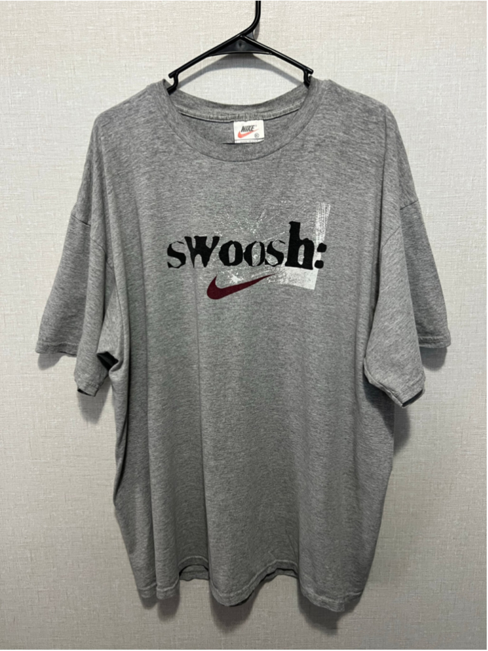 Vintage 90s Nike Swoosh Graphic Gray Single Stitch Short Sleeve T-Shirt